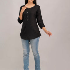Feranoid Plain Short Kurti Rayon Sia