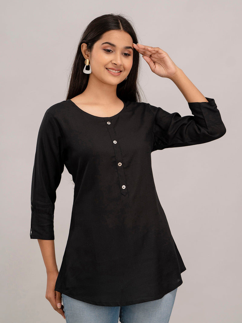Feranoid Plain Short Kurti Rayon Sia