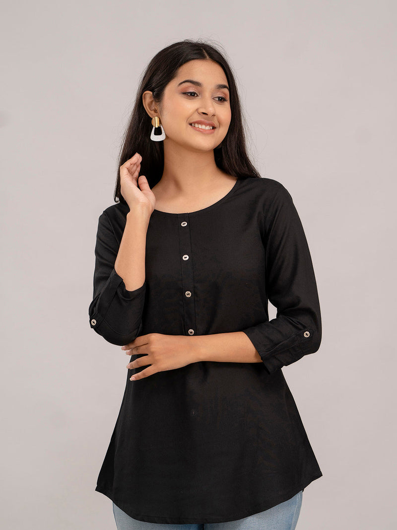 Feranoid Plain Short Kurti Rayon Sia