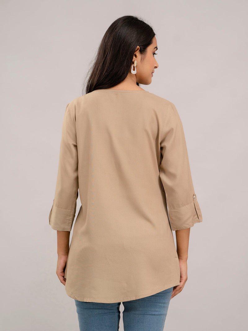 Feranoid Plain Short Kurti Rayon Sia