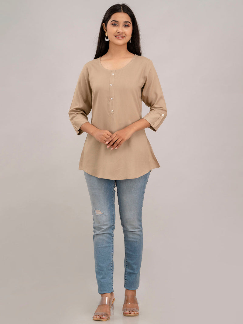 Feranoid Plain Short Kurti Rayon Sia