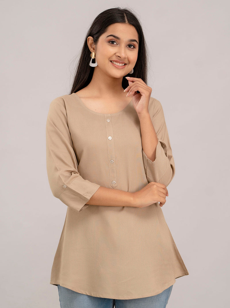 Feranoid Plain Short Kurti Rayon Sia