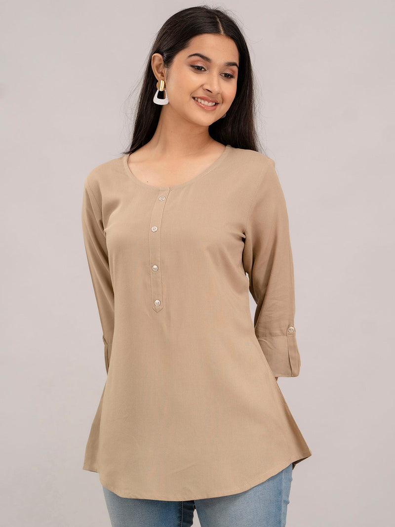 Feranoid Plain Short Kurti Rayon Sia
