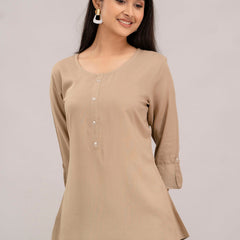 Feranoid Plain Short Kurti Rayon Sia