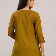 Feranoid Plain Short Kurti Rayon Sia