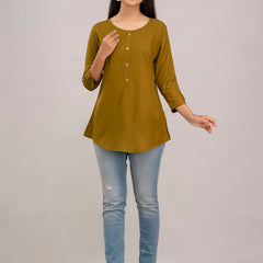 Feranoid Plain Short Kurti Rayon Sia