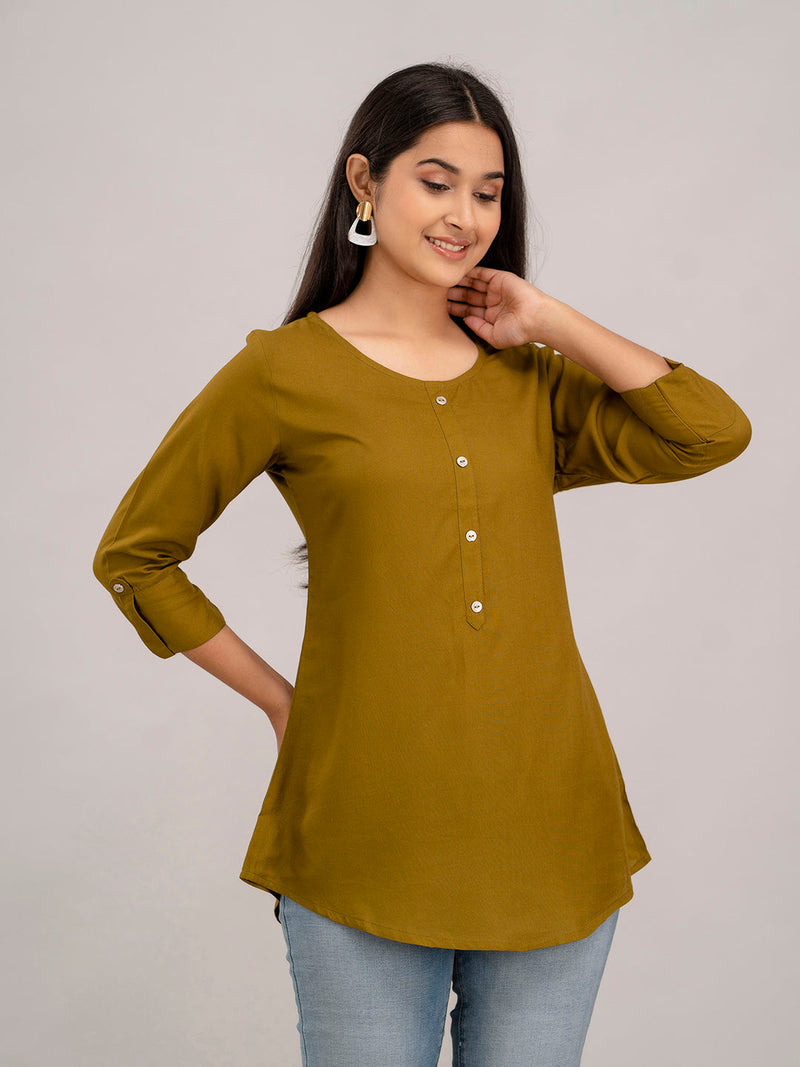 Feranoid Plain Short Kurti Rayon Sia