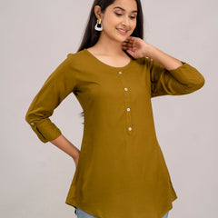 Feranoid Plain Short Kurti Rayon Sia