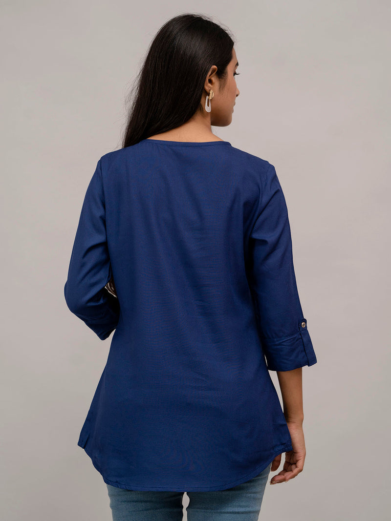 Feranoid Plain Short Kurti Rayon Sia