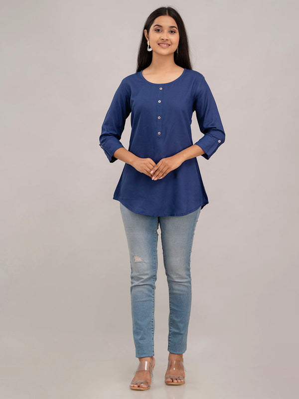 Feranoid Plain Short Kurti Rayon Sia