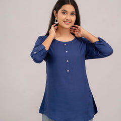 Feranoid Plain Short Kurti Rayon Sia