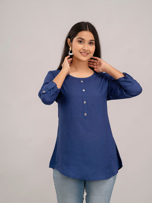 Feranoid Plain Short Kurti Rayon Sia