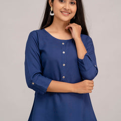 Feranoid Plain Short Kurti Rayon Sia