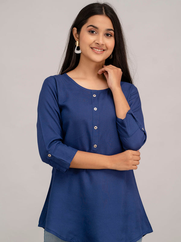 Feranoid Plain Short Kurti Rayon Sia