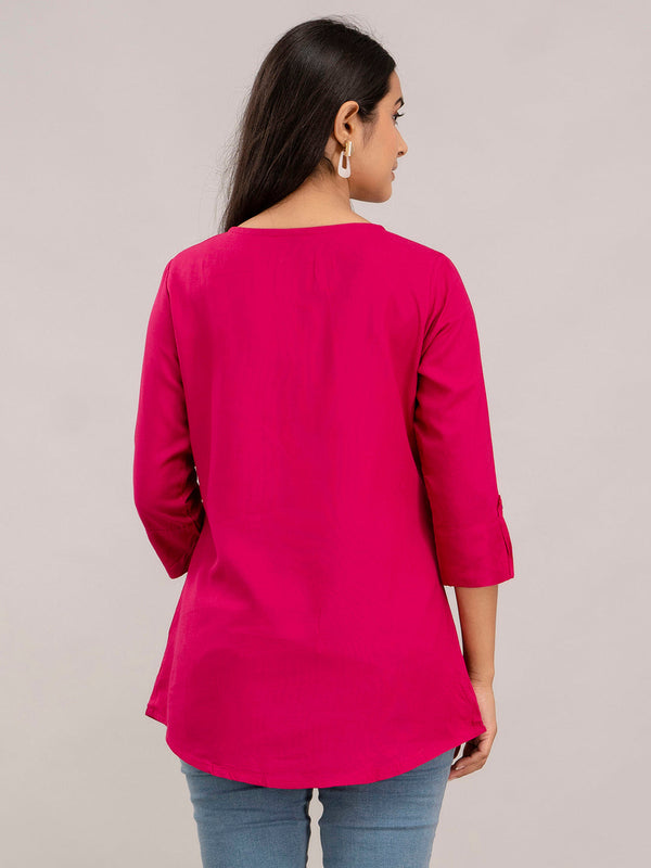 Feranoid Plain Short Kurti Rayon Sia