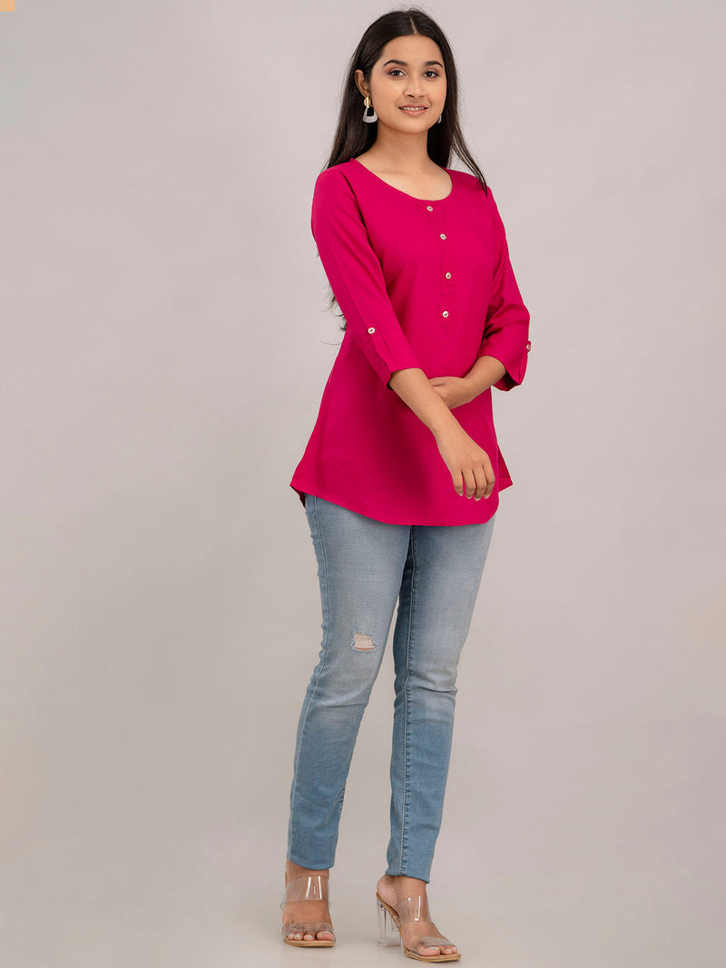 Feranoid Plain Short Kurti Rayon Sia