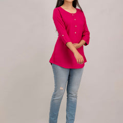 Feranoid Plain Short Kurti Rayon Sia