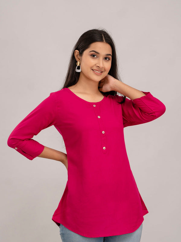 Feranoid Plain Short Kurti Rayon Sia