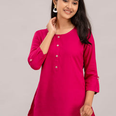 Feranoid Plain Short Kurti Rayon Sia