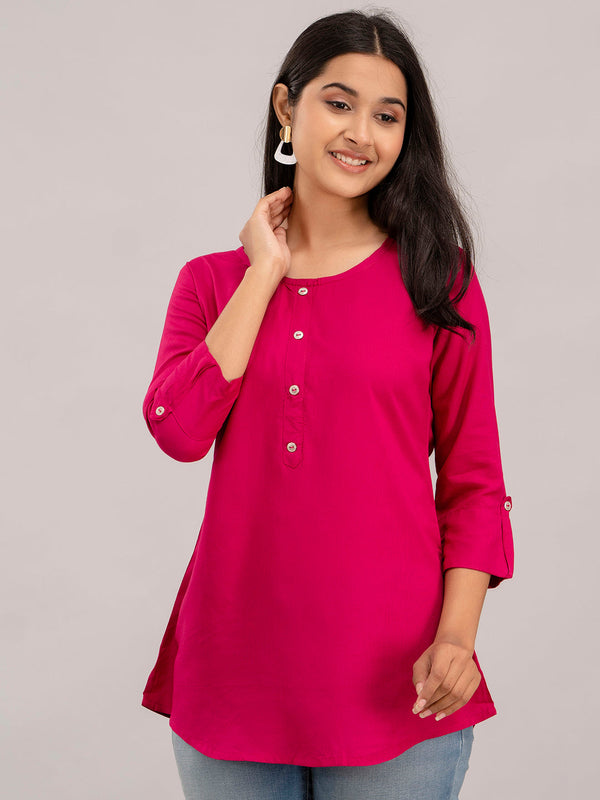 Feranoid Plain Short Kurti Rayon Sia