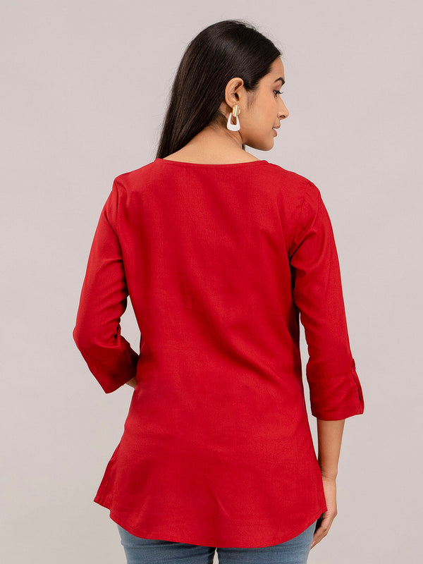 Feranoid Plain Short Kurti Rayon Sia