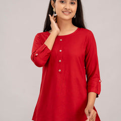 Feranoid Plain Short Kurti Rayon Sia