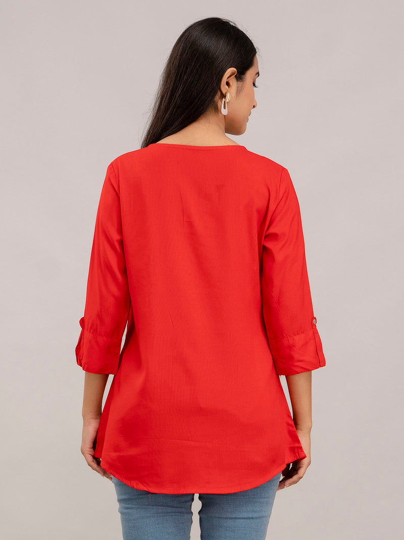 Feranoid Plain Short Kurti Rayon Sia