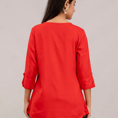 Feranoid Plain Short Kurti Rayon Sia