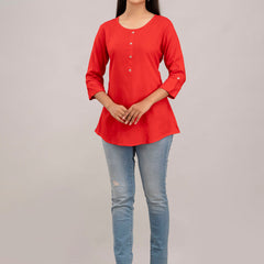 Feranoid Plain Short Kurti Rayon Sia