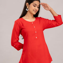 Feranoid Plain Short Kurti Rayon Sia