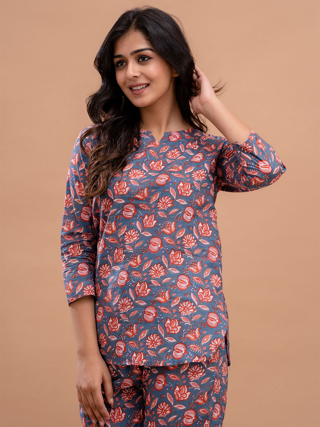 Floral Printed Pure Cotton Night Suits FRLW9024