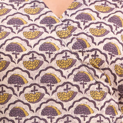 Floral Printed V-Neck Pure Cotton Angrakha A-Line Kurti