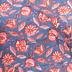 Floral Printed V-Neck Pure Cotton Angrakha A-Line Kurti