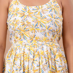 Floral Print Cotton Peplum Top