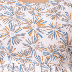 Floral Print Cotton Peplum Top