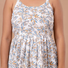 Floral Print Cotton Peplum Top