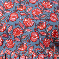 Floral Print Cotton Peplum Top