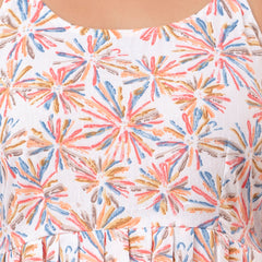 Floral Print Cotton Peplum Top