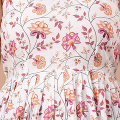 Floral Print Cotton Peplum Top
