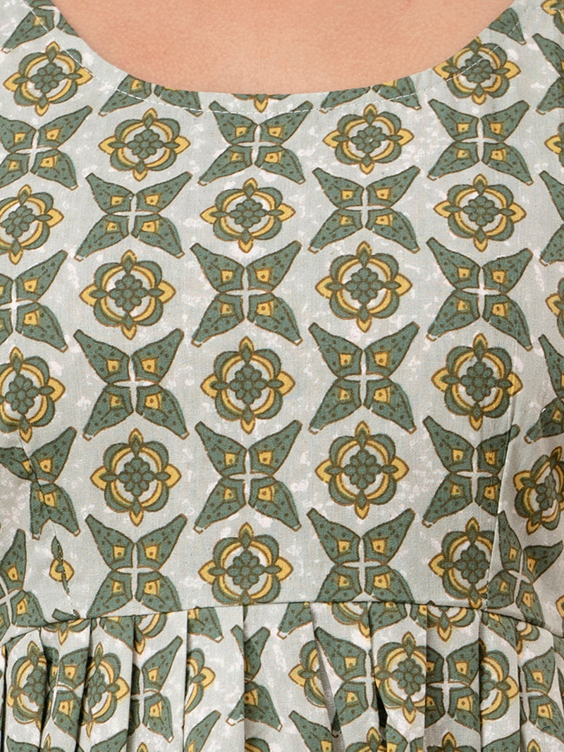 Floral Print Cotton Peplum Top