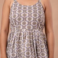 Floral Print Cotton Peplum Top