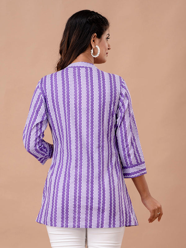Floral Printed Pure Cotton Pleated A-Line Kurti