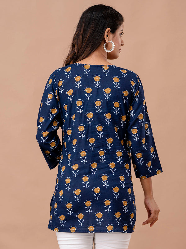 Floral Printed Pure Cotton Kurti