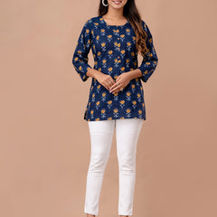 Floral Printed Pure Cotton Kurti