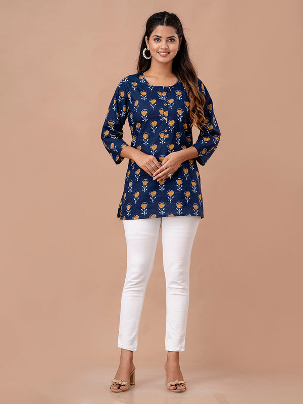 Floral Printed Pure Cotton Kurti