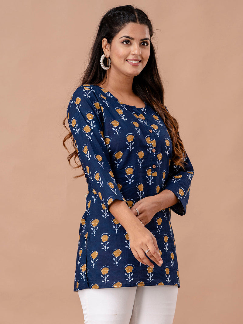 Floral Printed Pure Cotton Kurti