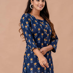Floral Printed Pure Cotton Kurti