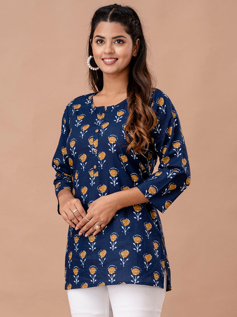 Floral Printed Pure Cotton Kurti
