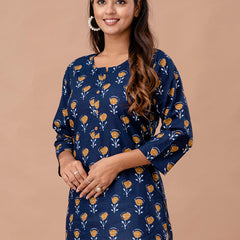 Floral Printed Pure Cotton Kurti