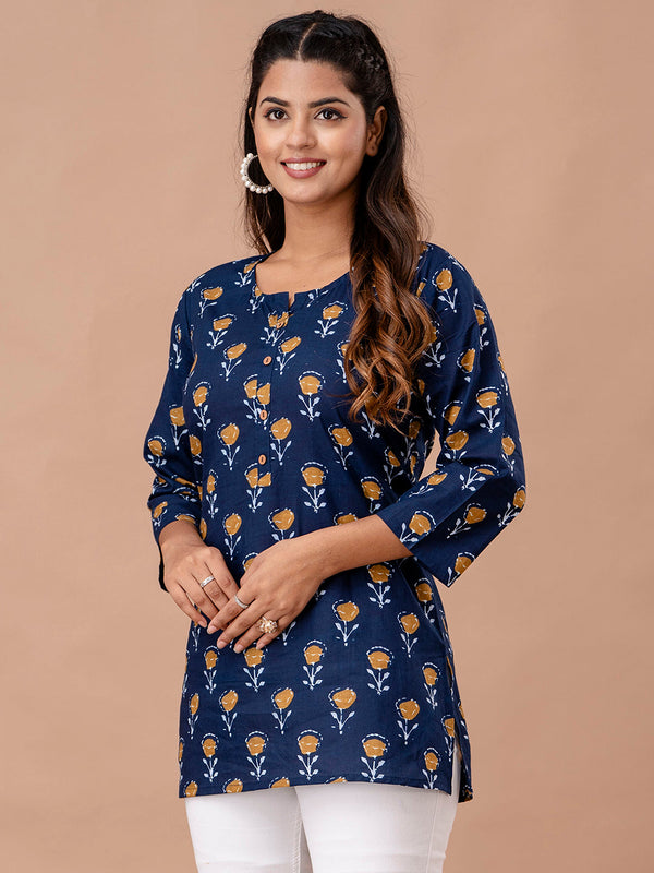 Floral Printed Pure Cotton Kurti